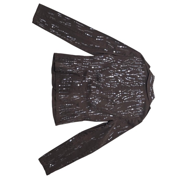 Cache Brown Sequins Embellished Military‎ Style Blazer Jacket Size 6 - Picture 9 of 9